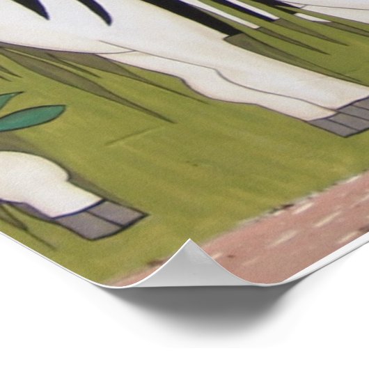 Baby Nursery Noah's Ark Poster Kunstwerk Muurschil (Hoek)