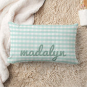 Baby Nursery Pastel Mint Green Gingham Kussen (Deken)