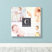 Baby Nursery Photo Collage | Chalkboard Etch Canvas Afdruk (Insitu (Houten vloer))