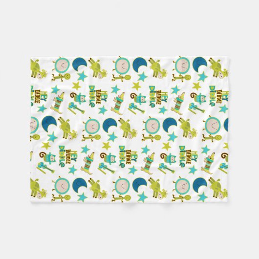 Baby Nursery Rhyme Hey Diddle Diddle Fleece Deken (Voorkant (Horizontaal))