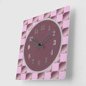 Baby Nursery Silk Pink Paars Square Pattern Quilt Vierkante Klok (Hoek)