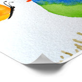 Baby Nursery wallart_ Waterverf Blue Bird Poster (Hoek)