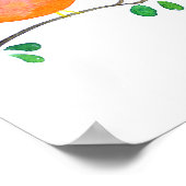 Baby Nursery wallart_ Waterverf Roze vogel Poster (Hoek)