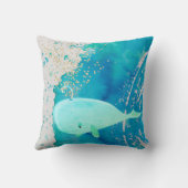Baby Nursery Whale Sparkle Blue Nautical Personal Kussen (Achterkant)
