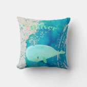 Baby Nursery Whale Sparkle Blue Nautical Personal Kussen (Voorkant)