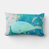 Baby Nursery Whale Sparkle Blue Rood Persoonlijk Kussen (Achterkant)