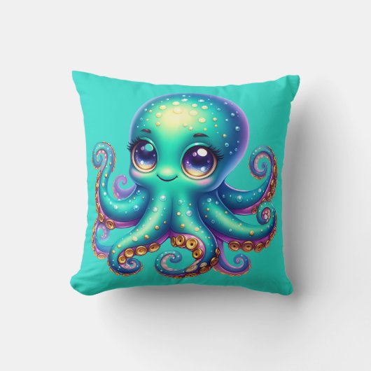 baby Octopus Ocean Fun Kussen (Voorkant)