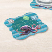 Baby Octopus Paper Onderzetters (Gekanteld)