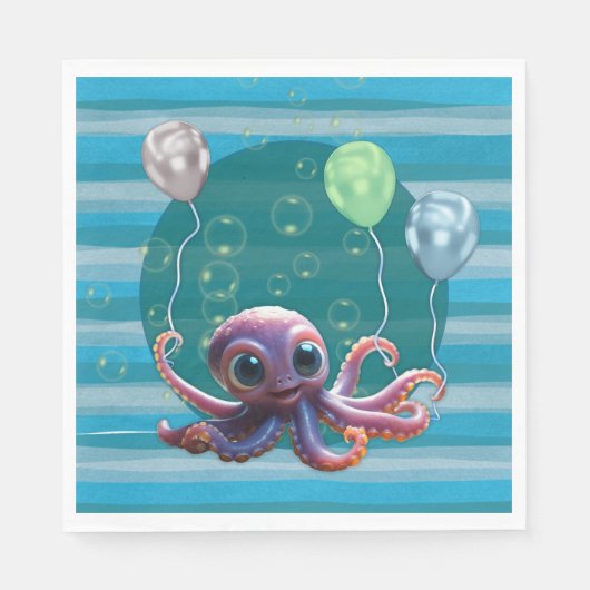 Baby Octopus Papieren Servetten (Voorkant)
