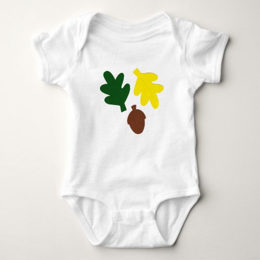 Baby odysuit met eikenbladeren en eikenhouten. romper (Voorkant)