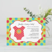 Baby odysuit Owl Baby Shower-uitnodigingen Kaart (Staand voorkant)