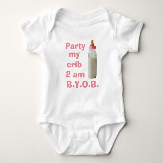 Baby odysuit party in My Wieg 2 am BYOB Romper (Voorkant)