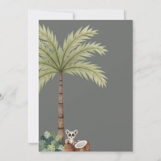 Baby Oerwoud Animals Het is een Boy Baby shower Kaart (Achterkant)