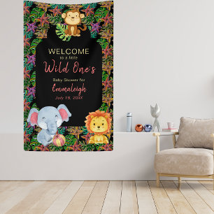Baby Oerwoud Animals Wild One Baby shower Spandoek