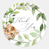 Baby Oerwoud Dieren Ronde Stickers (Voorkant)