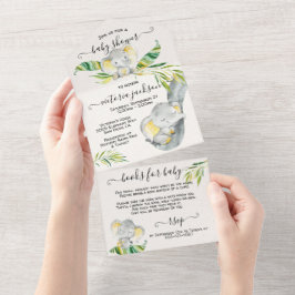 Baby Oerwoud Elephant Baby shower All In One Uitnodiging