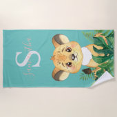 baby oerwoud Lion-badhanddoek voor kinderen Strandlaken (Voorkant)