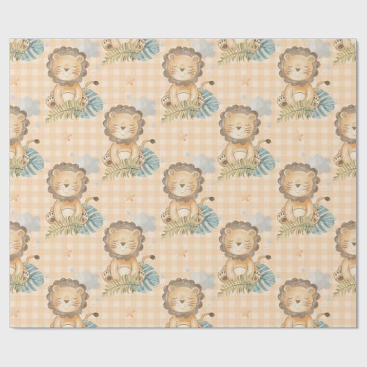 Baby Oerwoud Lion Cadeaupapier (Vlak)