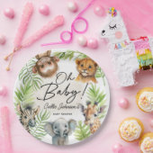 Baby Oerwoud Safari Dier Papieren Bordje (Feest)