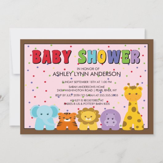 Baby Oerwouden Baby shower Kaart (Voorkant)