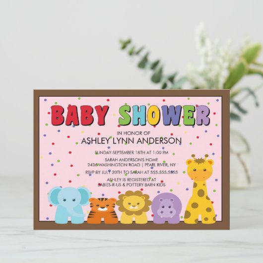 Baby Oerwouden Baby shower Kaart (Staand voorkant)