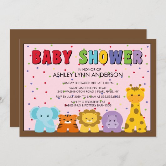 Baby Oerwouden Baby shower Kaart (Voorkant / Achterkant)
