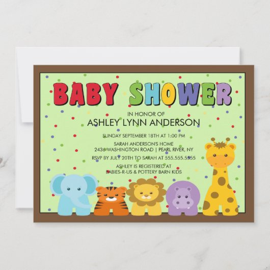 Baby Oerwouden Baby shower Kaart (Voorkant)