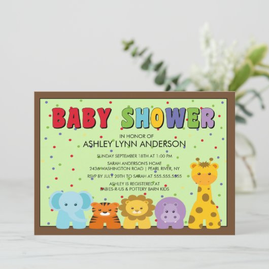 Baby Oerwouden Baby shower Kaart (Staand voorkant)