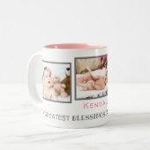 Baby of Child Photo Coffee Mok voor oma in roze (Voorkant links)