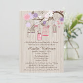 Baby of Vrijgezellenfeest - Hangende kooien en pot Kaart (Staand voorkant)