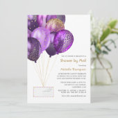 Baby of Vrijgezellenfeest van Paars en goud per po Kaart (Staand voorkant)