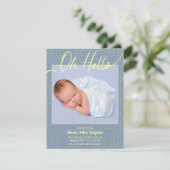 Baby Oh, Hello Flat Announcement Card Aankondiging (Staand voorkant)