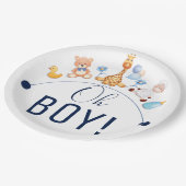 Baby Oh jongen cartoons ontwerpen Papieren Bordje (Gekanteld)