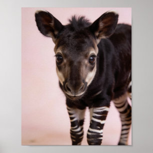 Baby Okapi Portret Exotische Kinderkamer Kunst Poster