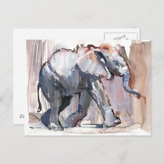 Baby olifant 2012 briefkaart (Voorkant / Achterkant)