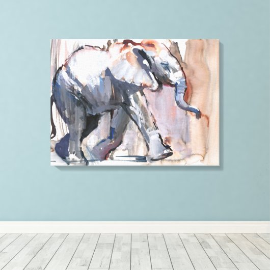 Baby olifant 2012 canvas afdruk (Insitu (Houten vloer))
