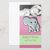 Baby Olifant aankondiging (Voorkant / Achterkant)