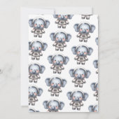 Baby Olifant Astronaut 1e Verjaardag Kaart (Achterkant)