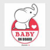 Baby olifant Baby aan boord van de Sticker (Vel)