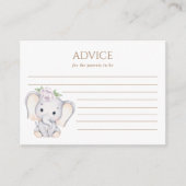 Baby olifant baby shower advieskaart (Voorkant)