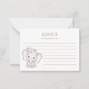 Baby olifant baby shower advieskaart