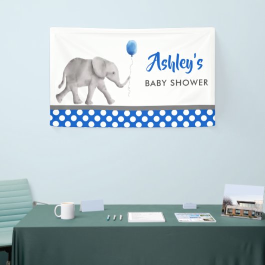 Baby Olifant Baby shower Banner Blauw Welkomstbord (Beurs)