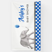 Baby Olifant Baby shower Banner Blauw Welkomstbord (Verticaal)