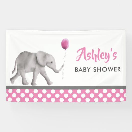 Baby olifant Baby shower banner, welkomstbord Spandoek (Horizontaal)