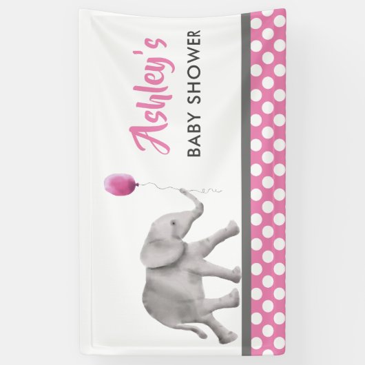 Baby olifant Baby shower banner, welkomstbord Spandoek (Verticaal)