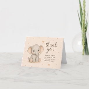Baby Olifant Baby Shower Bedankkaart