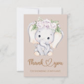 Baby olifant baby shower bedankt je kaart (Voorkant)