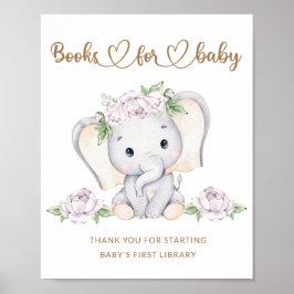 Baby olifant baby shower boeken voor baby poster