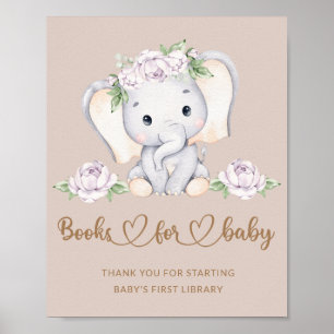 Baby olifant baby shower boeken voor baby poster