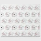 Baby olifant Baby shower Cadeaupapier (Vlak)